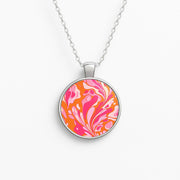 Orange Marble Swirl Necklace 1