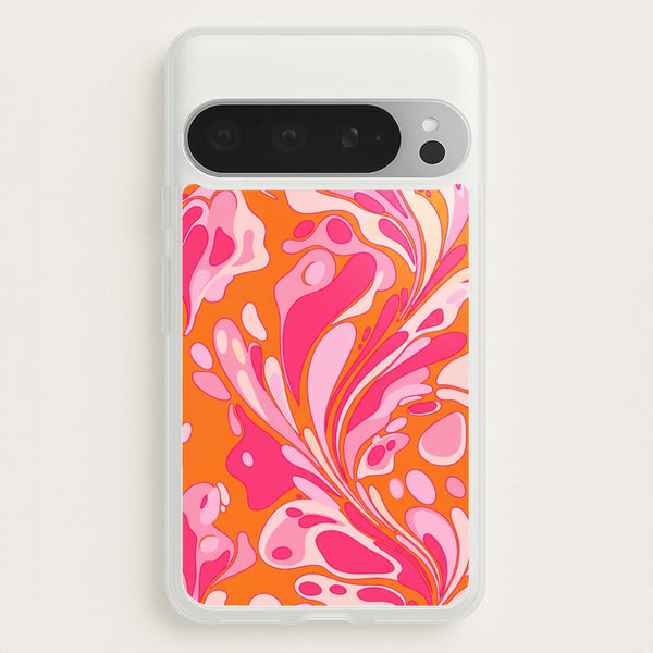 Orange Marble Swirl Phone Case - Google Pixel 9 Pro XL / Standard
