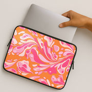 Orange Marble Swirl Laptop Sleeve 2
