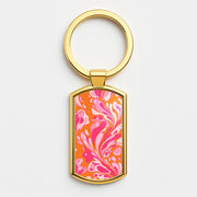 Orange Marble Swirl Luxury Keyring 3