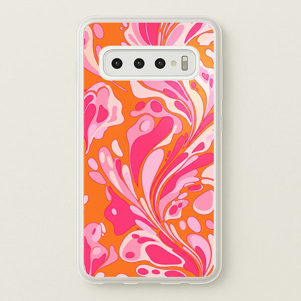 Orange Marble Swirl Phone Case - Galaxy S10 / Standard