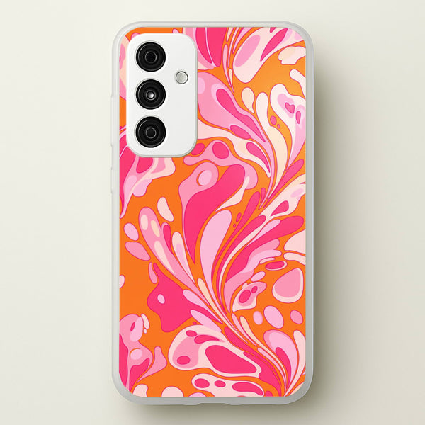 Orange Marble Swirl Phone Case - Galaxy A55 / Standard