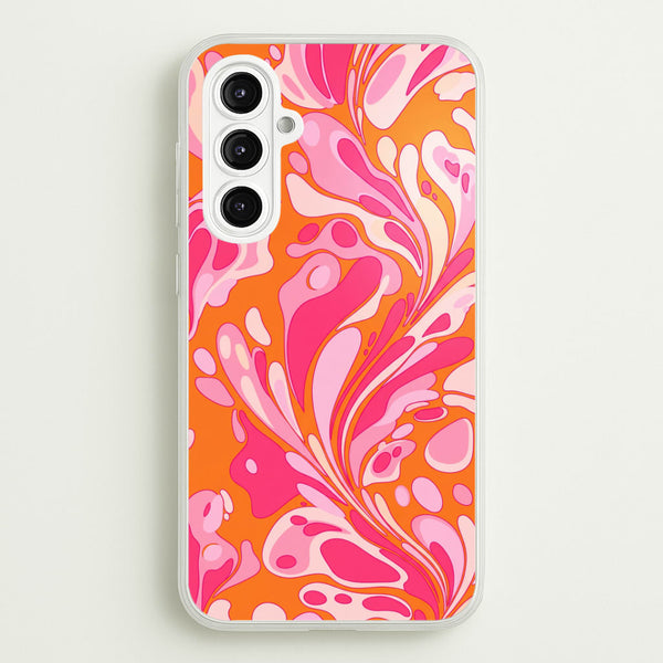 Orange Marble Swirl Phone Case - Galaxy A16 / Standard
