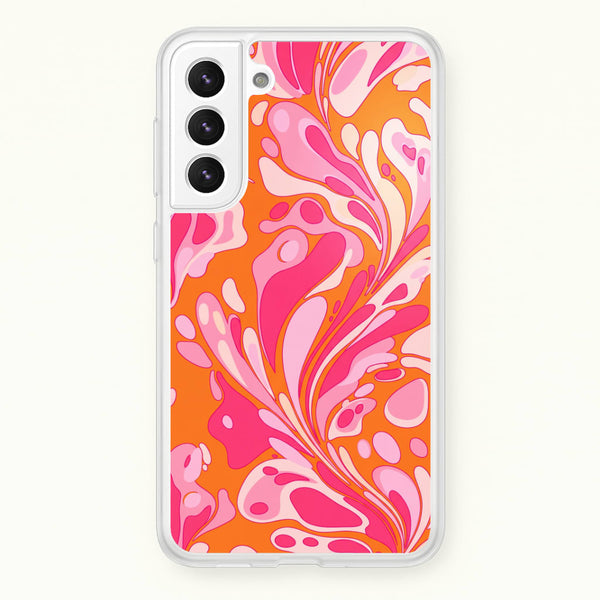 Orange Marble Swirl Phone Case - Galaxy S22 Plus / Standard