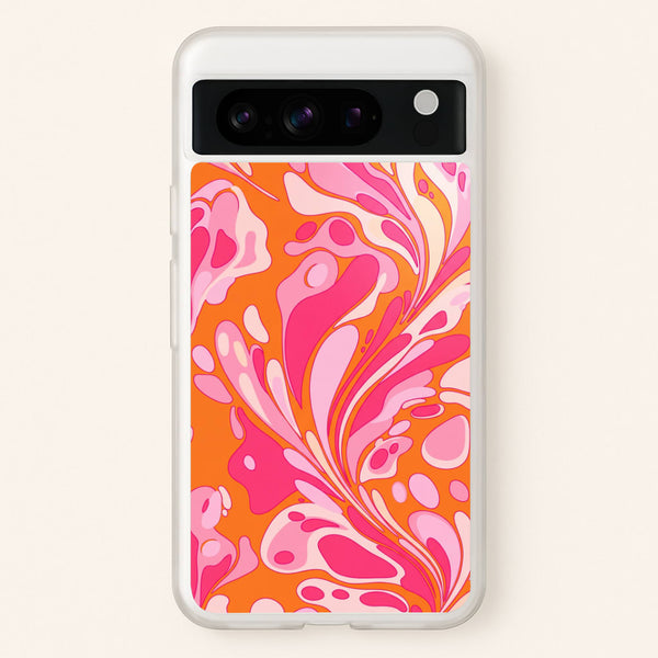 Orange Marble Swirl Phone Case - Google Pixel 8 Pro / Standard