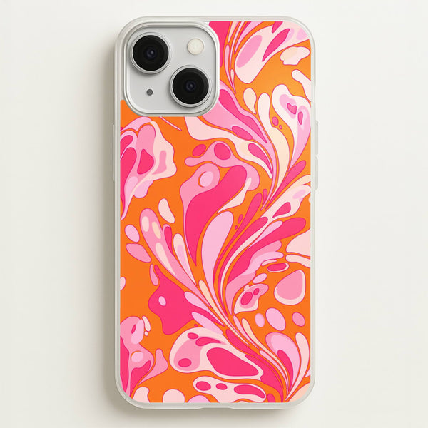 Orange Marble Swirl Phone Case - iPhone 13 Mini / Standard