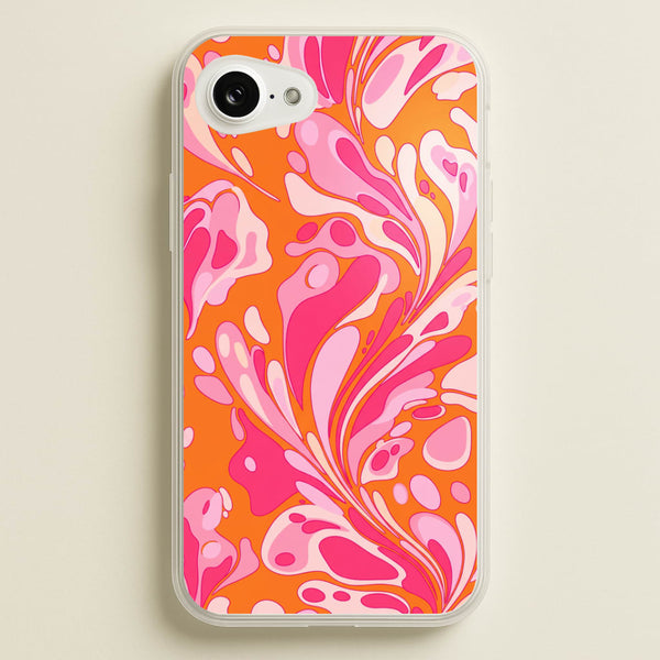 Orange Marble Swirl Phone Case - iPhone 17e / Standard