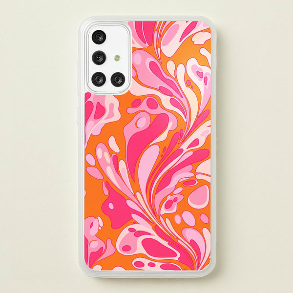 Orange Marble Swirl Phone Case - Galaxy A71 / Standard