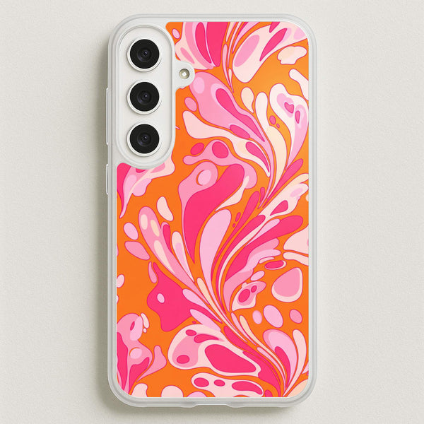 Orange Marble Swirl Phone Case - Galaxy S25FE / Standard
