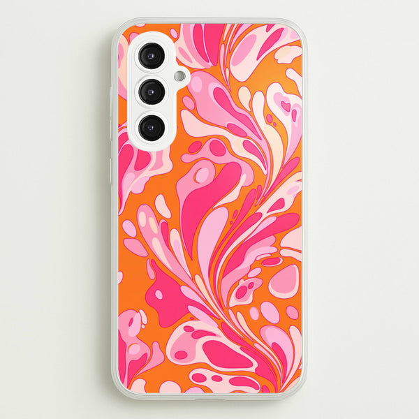 Orange Marble Swirl Phone Case - Galaxy S23FE / Standard