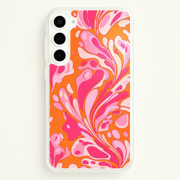 Orange Marble Swirl Phone Case - Galaxy S23 / Standard