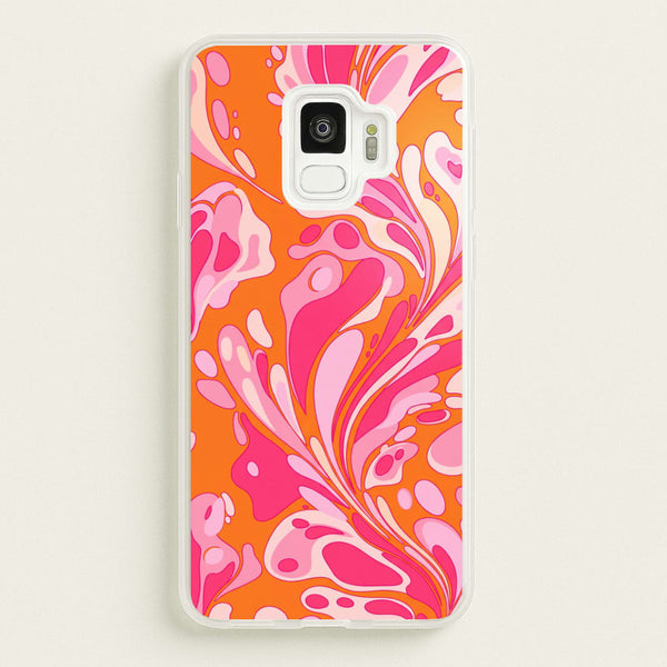 Orange Marble Swirl Phone Case - Galaxy S9 / Standard