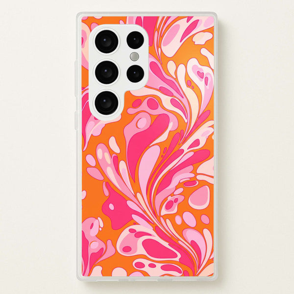 Orange Marble Swirl Phone Case - Galaxy S24 Ultra / Standard