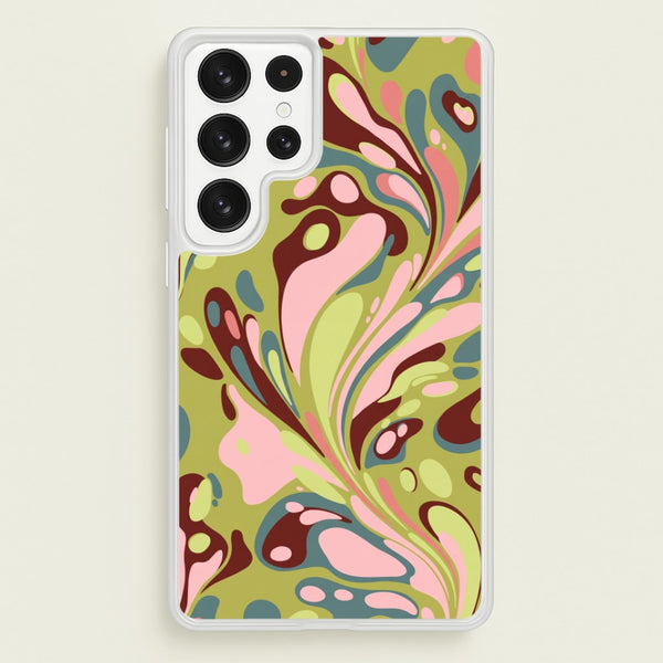 Green Marble Swirl Phone Case - Galaxy S23 Ultra / Standard