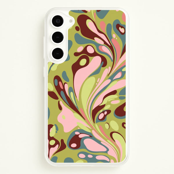 Green Marble Swirl Phone Case - Galaxy S23 / Standard