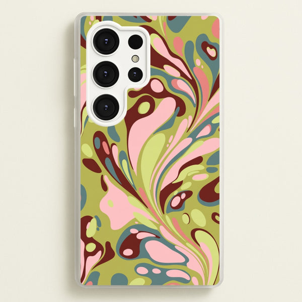Green Marble Swirl Phone Case - Galaxy S25 Ultra / Standard