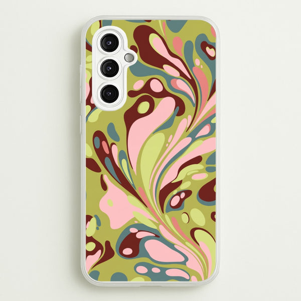 Green Marble Swirl Phone Case - Galaxy A14 / Standard