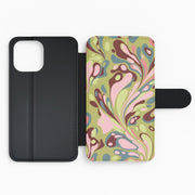Green Marble Swirl Flip / Wallet Phone Case 2