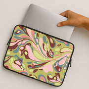 Green Marble Swirl Laptop Sleeve 2