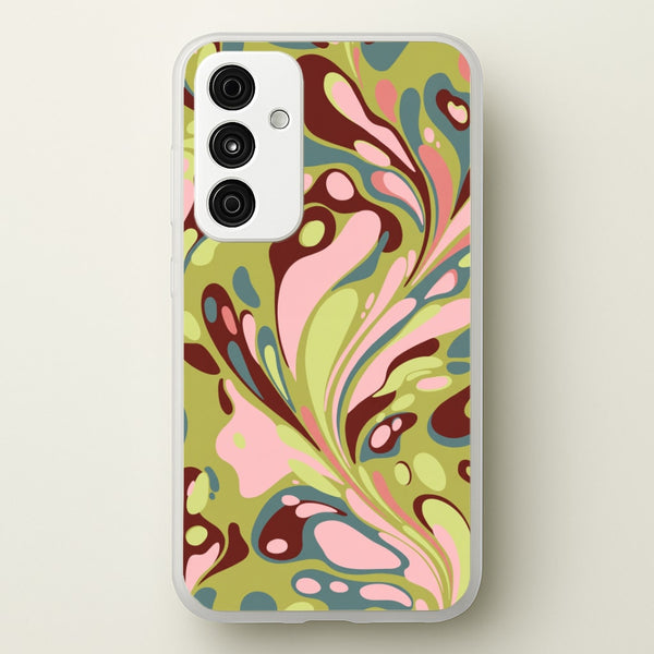 Green Marble Swirl Phone Case - Galaxy A55 / Standard