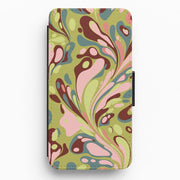 Green Marble Swirl Flip / Wallet Phone Case 1