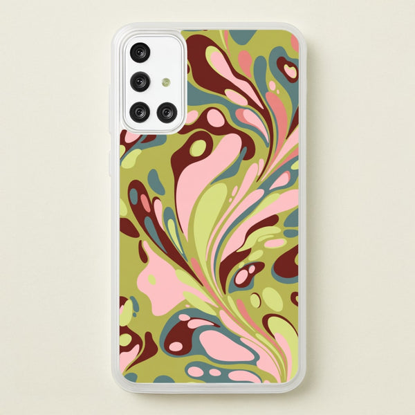 Green Marble Swirl Phone Case - Galaxy A71 / Standard