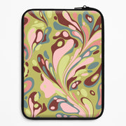 Green Marble Swirl Laptop Sleeve 1