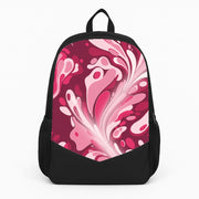 Burgundy & Pink Marble Swirl Backpack 1