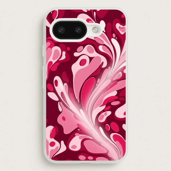 Burgundy & Pink Marble Swirl Phone Case - Google Pixel 9a / Standard