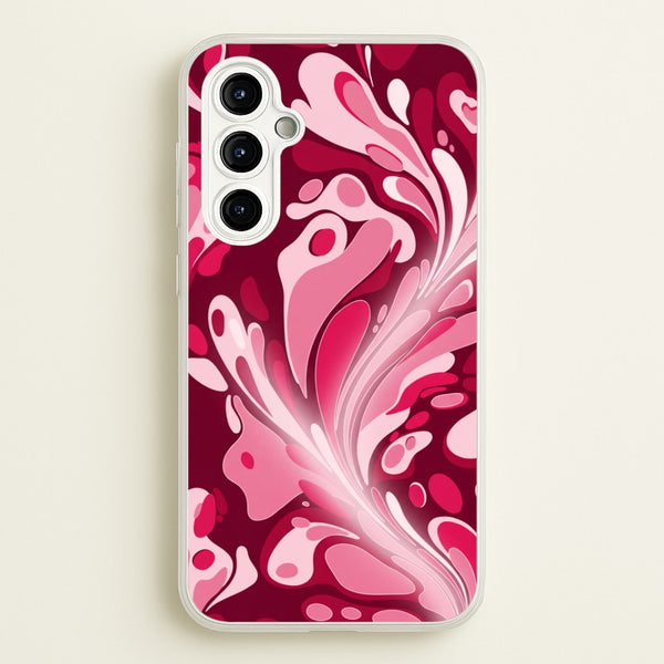 Burgundy & Pink Marble Swirl Phone Case - Galaxy A54 / Standard