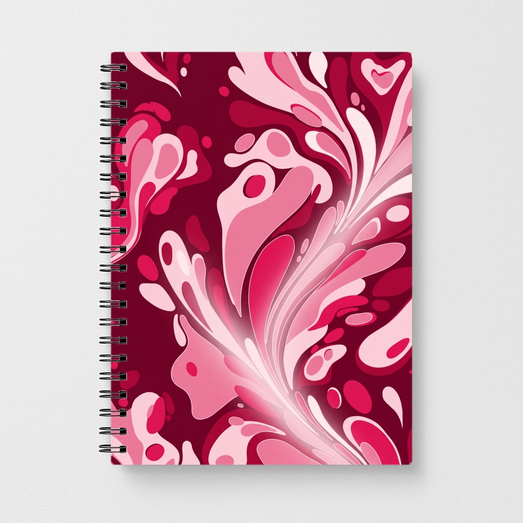 Burgundy & Pink Marble Swirl Notebook