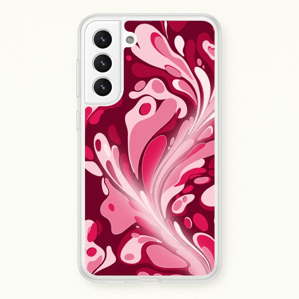 Burgundy & Pink Marble Swirl Phone Case - Galaxy S22 / Standard