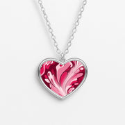Burgundy & Pink Marble Swirl Necklace 3