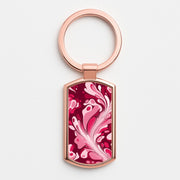 Burgundy & Pink Marble Swirl Luxury Keyring 4