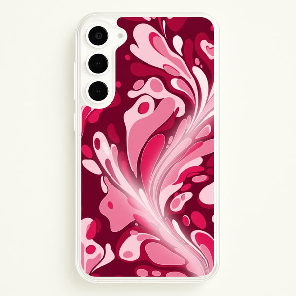 Burgundy & Pink Marble Swirl Phone Case - Galaxy S23 / Standard