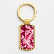 Burgundy & Pink Marble Swirl Luxury Keyring 3