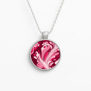 Burgundy & Pink Marble Swirl Necklace 1