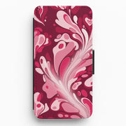 Burgundy & Pink Marble Swirl Flip / Wallet Phone Case 1