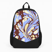 Blue, Yellow & Brown Marble Swirl Backpack 1