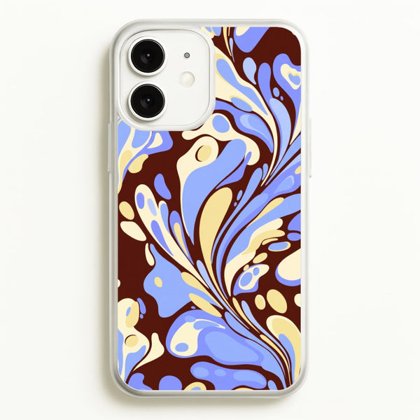 Blue, Yellow & Brown Marble Swirl Phone Case - iPhone 11 / Standard