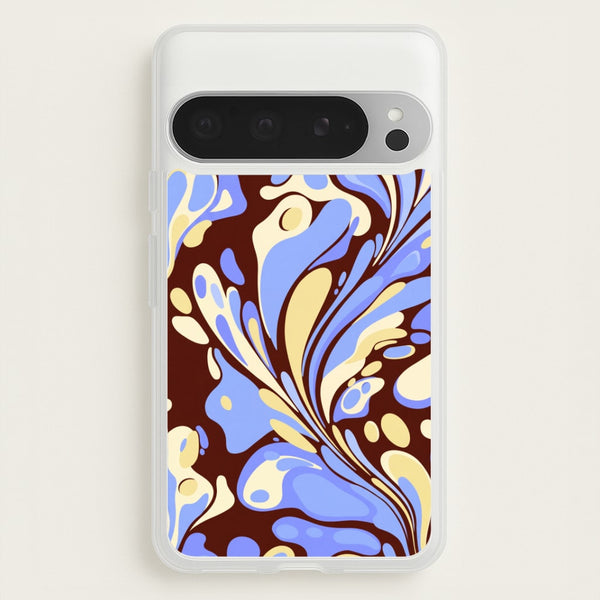 Blue, Yellow & Brown Marble Swirl Phone Case - Google Pixel 9 Pro XL / Standard