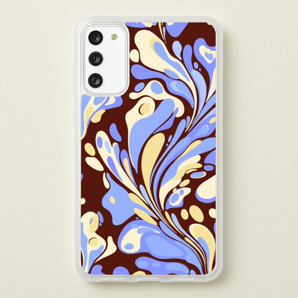 Blue, Yellow & Brown Marble Swirl Phone Case - Galaxy S20 / Standard