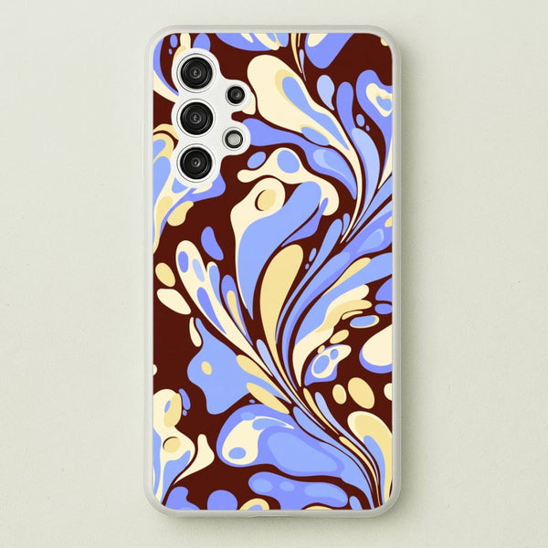 Blue, Yellow & Brown Marble Swirl Phone Case - Galaxy A13 / Standard