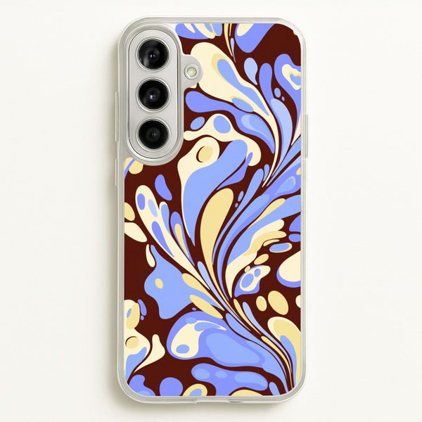 Blue, Yellow & Brown Marble Swirl Phone Case - Galaxy A56 / Standard
