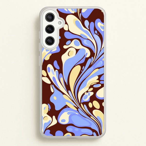Blue, Yellow & Brown Marble Swirl Phone Case - Galaxy A36 / Standard