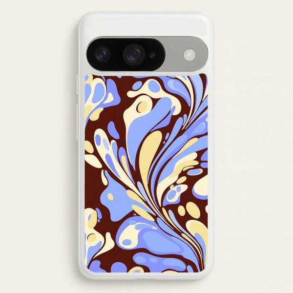 Blue, Yellow & Brown Marble Swirl Phone Case - Google Pixel 10 / 10 Pro / Standard