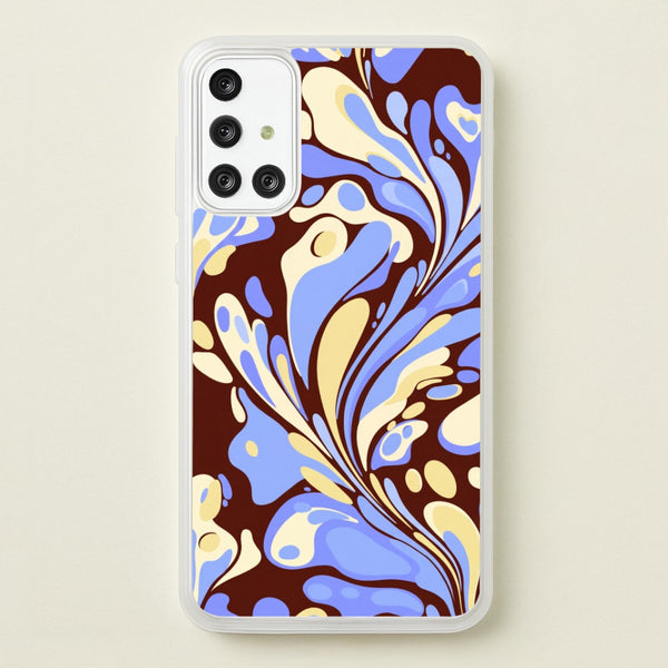 Blue, Yellow & Brown Marble Swirl Phone Case - Galaxy A71 / Standard