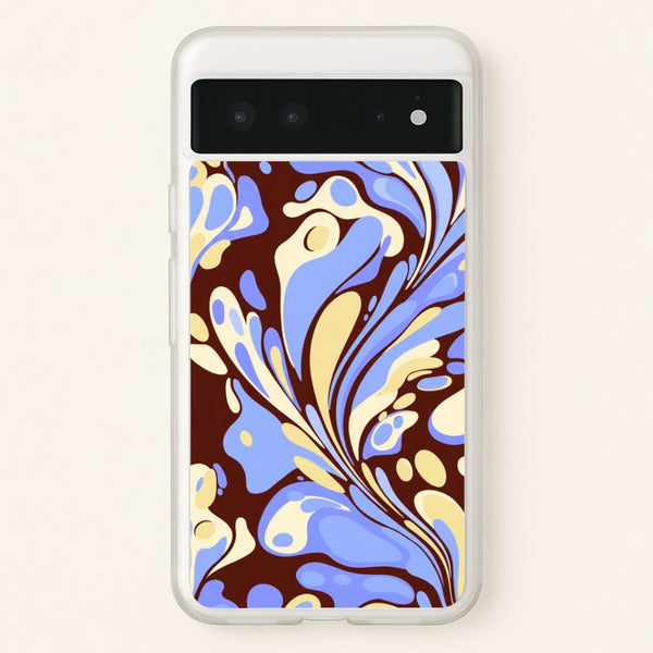 Blue, Yellow & Brown Marble Swirl Phone Case - Google Pixel 6 / Standard