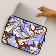 Blue, Yellow & Brown Marble Swirl Laptop Sleeve 2