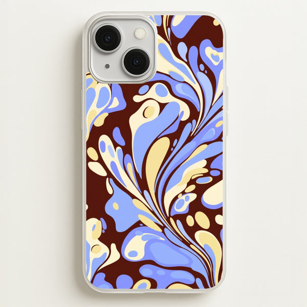 Blue, Yellow & Brown Marble Swirl Phone Case - iPhone 13 / Standard